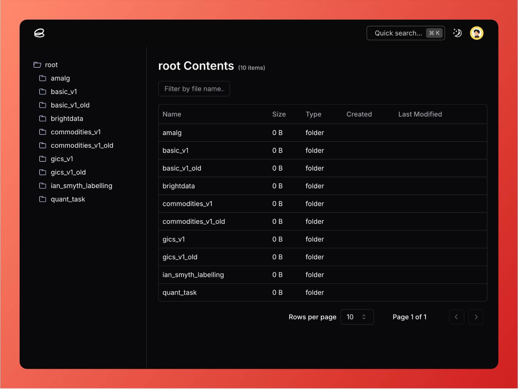 Portal file manager screenshot